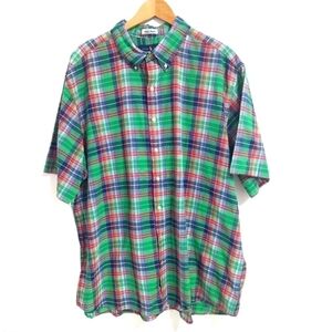 RALPH Lauren Green Plaid Casual Button Down Shirt